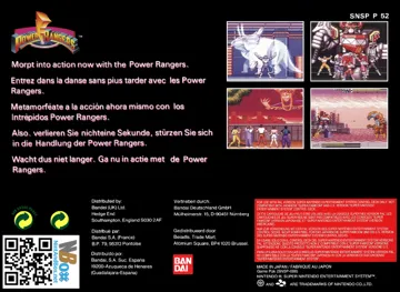 Power Rangers (Europe) box cover back